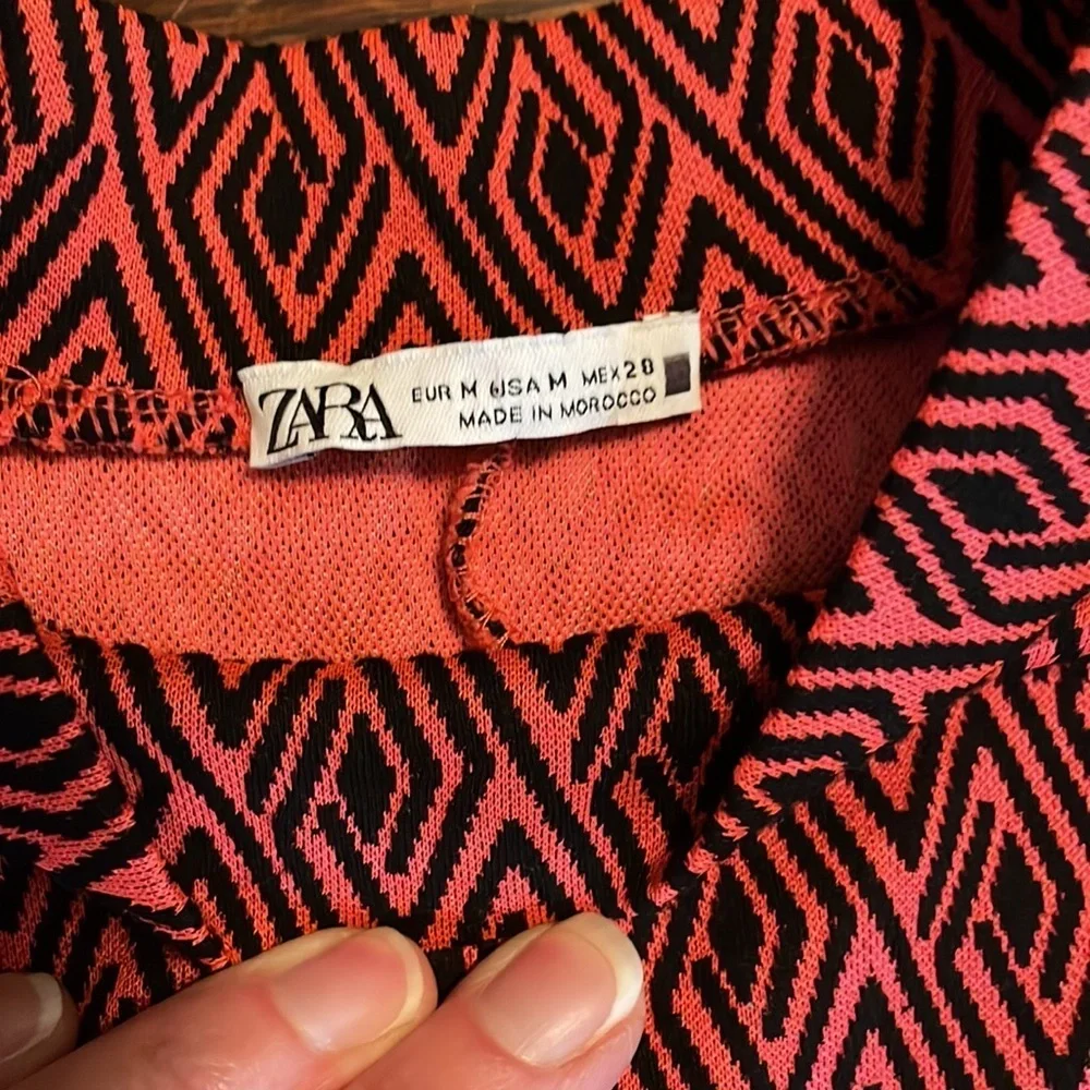 Zara dress. Ikat print. Medium. Red and black. Excellent condition.